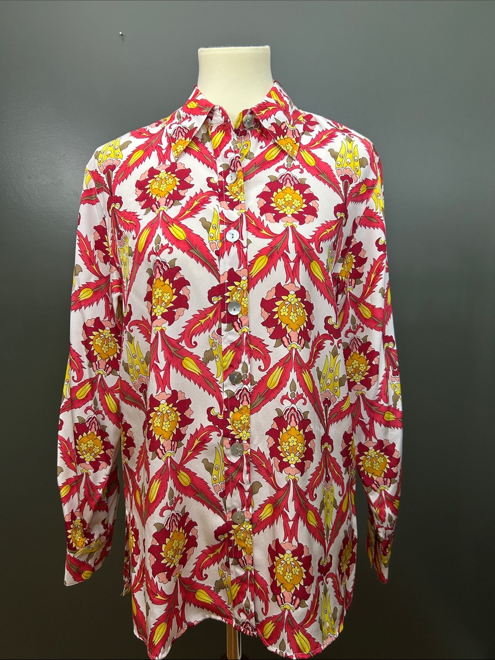 Vintage Diane von Furstenberg Silk Assets Floral Silk Blouse XS NWT